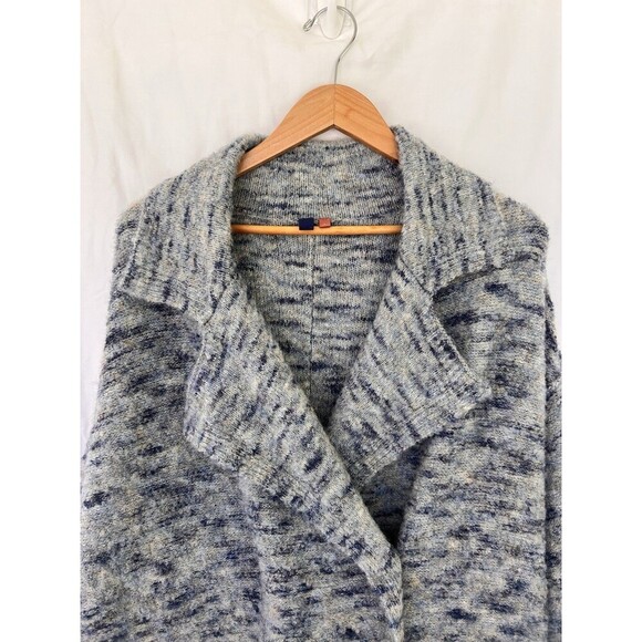 Anthropologie Pilcro Duster Cardigan Sweater Maxi Double Breasted Blue Large - Picture 6 of 16